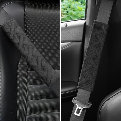 2 Pack Universal Car Seat Belt Pads Cover for A More Comfortable Driving (black)