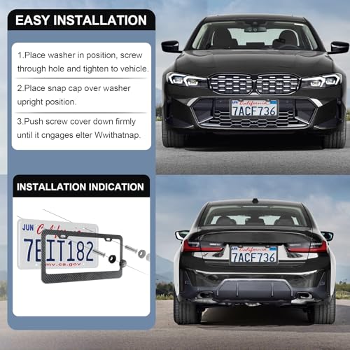Carbon Fiber License Plate Frames (2-H CF TN-BW)