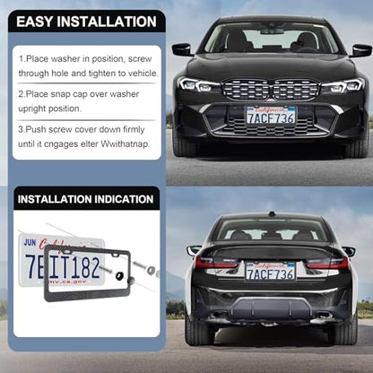Carbon Fiber License Plate Frames (2-H CF TN-BW)
