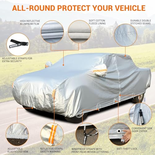 Truck Cover Waterproof All Weather (Light Silver / TXL：for Truck(Lenght 245"))