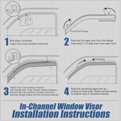Tape On Window Visors for 1993 (93-09 Ford Ranger Mazda B2300)
