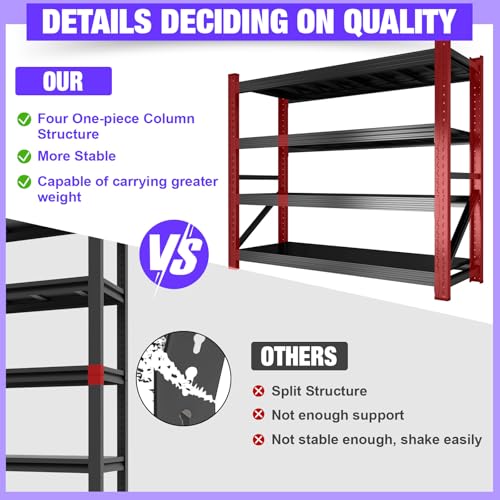 Metal Garage Shelving Unit (4-Tier,59" W x 24" D x 59" H)