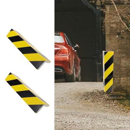 2 Packs 40 * 12.5 * 2cm Garage Wall Protector Foam Wall Corner Guard for Parking Garages Wall Edge Protector with Reflective Safety Stripe (40*12.5*2cm/15.74*4.92*0.78in / Black-Yellow)