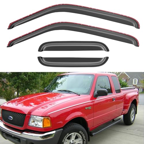 in Channel Window Visors Rain Guards for 1999 (1999-2011 Ford Ranger SuperCab)