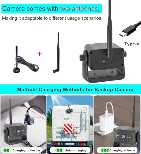 Solar Magnetic Wireless Backup Camera for Truck with 5' Monitor (INCH5)