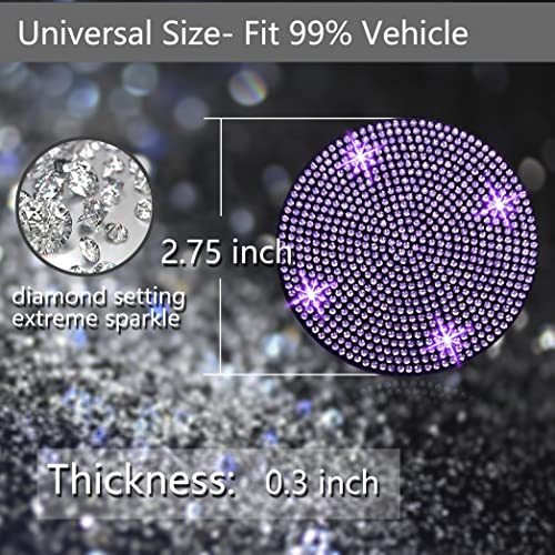 2pcs Bling Car Cup Holder Coaster (Purple Violet / 2pcs)