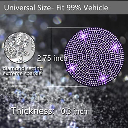 2pcs Bling Car Cup Holder Coaster (Purple Violet / 2pcs)