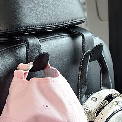 2 Pack Car Headrest Hooks (Black)