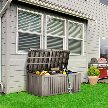 180 Gallon Resin Outdoor Storage Box (Gray / 180 gallons)