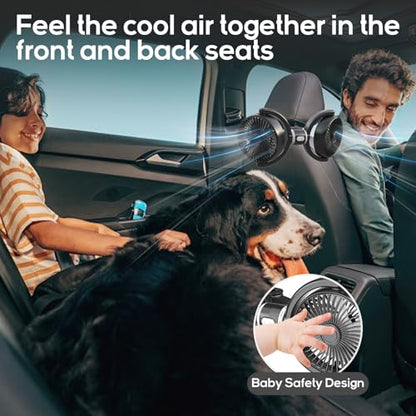 USB Car Fan for Backseat for Kids