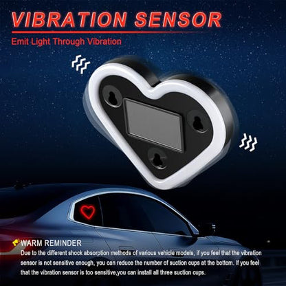 Heart Shaped Solar Powered Car LED Interior Ambient Light (Red / 1PCS)