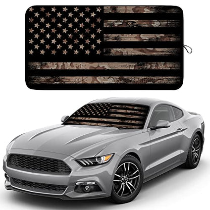 Camoflage American Flag Windshield Sun Shade