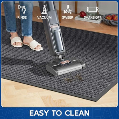 Durable Front Door Mat (2' x 6' (Rectangular) / Gary-squares)