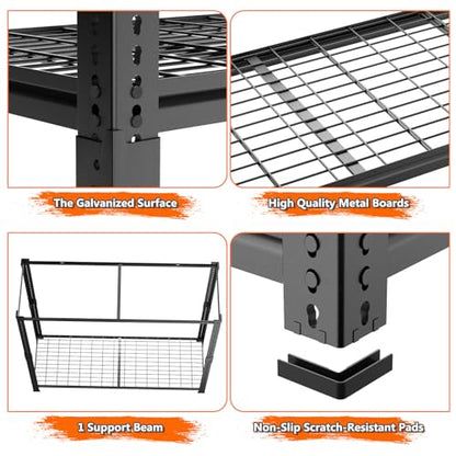 Storage Shelves Heavy Duty 2 PCS (4 Tier 48"W x 18"D x 60"H)