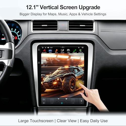 12.1 Inch Touchscreen Car Stereo Radio Head Unit for Ford Mustang 2010 (PX6 4G+64G+Car Play+Android Auto+Voice)