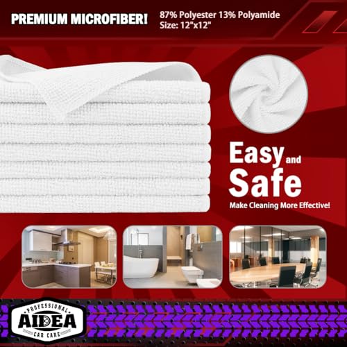 White Microfiber Cleaning Cloth 20PK (White / 20PK)