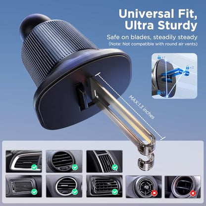 Car Phone Holder for Magsafe [Strong Magnets] Magnetic Phone Holders for Your Car (Dark Black)