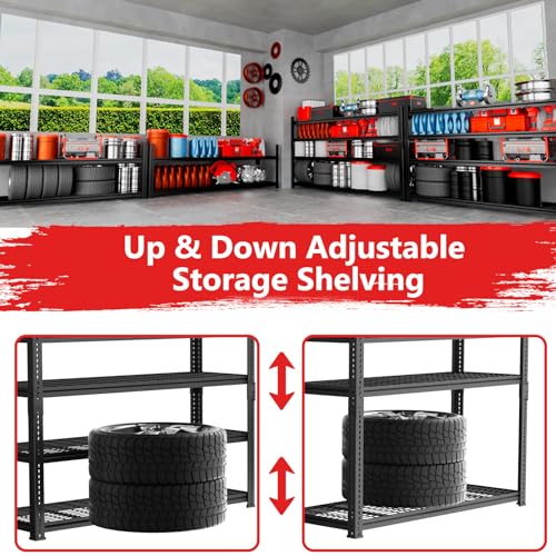 Storage Shelves (Black / 4 tier 60" L x 24" W x 60" H 1 PC)