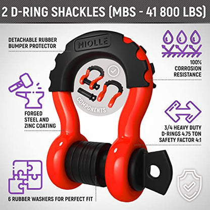 Gear Kinetic Recovery Tow Ropes for Any Recovery Situation (3/4x20 / Purple/Yellow)
