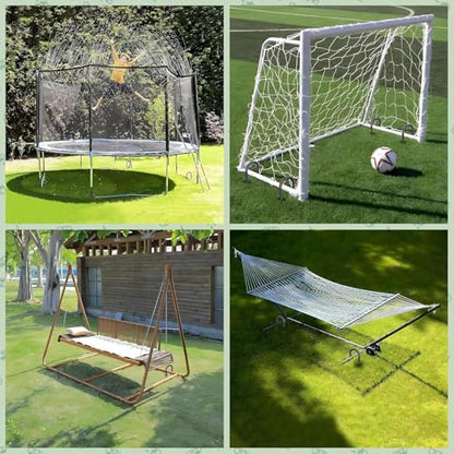 Trampoline Stakes Heavy Duty 12 Inch Trampoline Anchors High Wind (U-12 Inch-12 Pcs / U-12 Inch-Φ5/16"-Black)