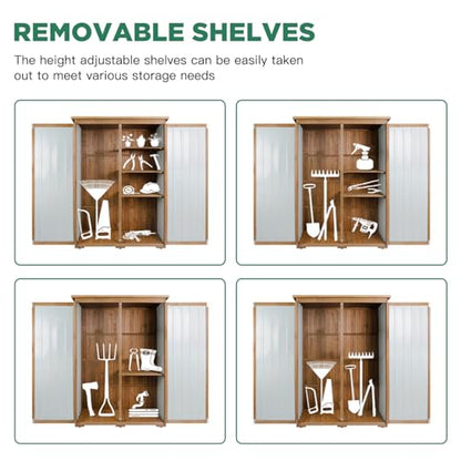 Outdoor Storage Cabinet Waterproof with Shelves (black / 46"L x 18"W x 68"H)