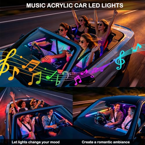 Interior Car LED Strip Lights with Wireless APP (6 Pieces)