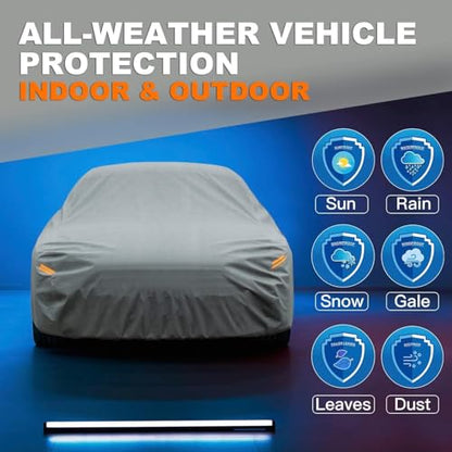 Heavy Duty Car Cover Waterproof All Weather (YXXL Fit Suv Jeep-Length(202 To 206 inch))