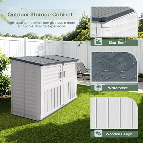 Outdoor Storage Shed (Beige / Storage shed without shelves)