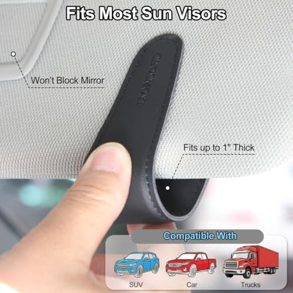 Magnetic Leather Sunglass Holder for Car (black)
