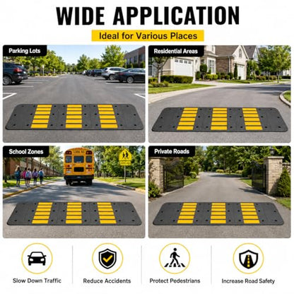Rubber Speed Bump 36"x10"x1.8" Heavy Duty 22 (Left and Right Ends)