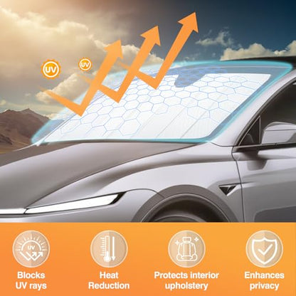 Windshield Sun Shade for Tesla Model Y 2019 (FOR | Thickened Tesla Model Y 2019-2024)
