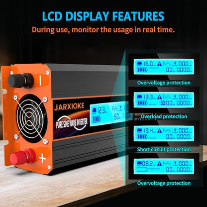 1100 Watt Pure Sine Wave Power Inverter 12V DC to 110V 120V Converter for Family RV Off Grid Solar System Car with Type (PSW-1100W)