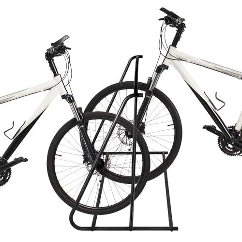 6 Bike Metal Rack Stand Freestanding Garage Bicycle Storage (Black / 44-Inch)