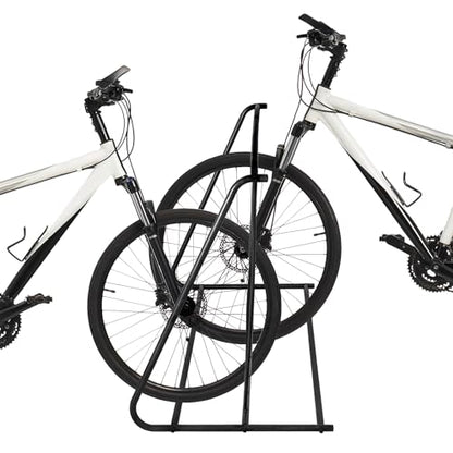 6 Bike Metal Rack Stand Freestanding Garage Bicycle Storage (Black / 44-Inch)