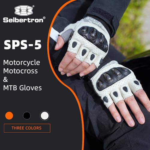 SPS 5 Unisex Touchscreen Road Racing Motorcycle MTB Sports Gloves Also fit BMX MX ATV Mountain Bike Bicycle Cycling Off (White SPS-5 / M Adult)