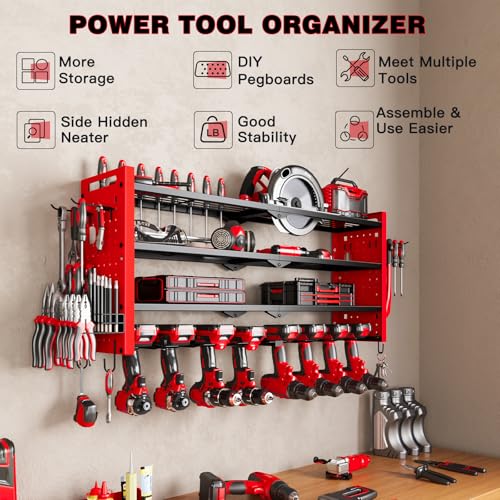 Power Tool Drill Holder Wall Mount (Red)