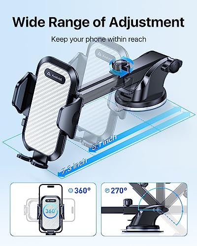 Car Phone Mount [Ultra Stable & Big Phones Friendly] Cell Phone Holders for Your Car Dashboard Windshield Vent Truck