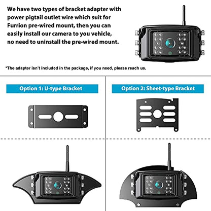 HD 1080P 9" Wireless RV Dual Backup Camera System with Recording (Black / 9 inches)