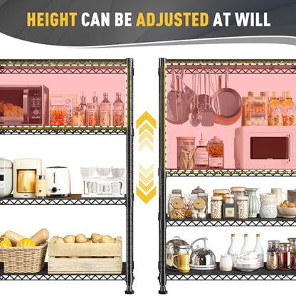 35.5"W 4 Tier Wire Shelving (4 Tier-14"D x 35.5"W x 59"H)