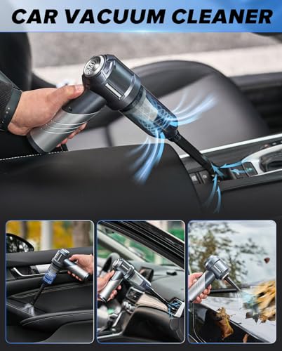 Handheld Car Vacuum Cordless Portable 17000PA Foldable HL133 Silver (Silver)