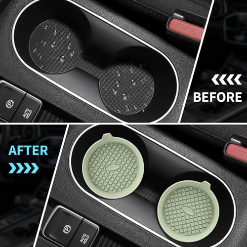 Car Cup Holder Coasters [4 Pack] Silicone Cups Mats (4pack-desert Sage)