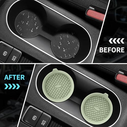 Car Cup Holder Coasters [4 Pack] Silicone Cups Mats (4pack-desert Sage)