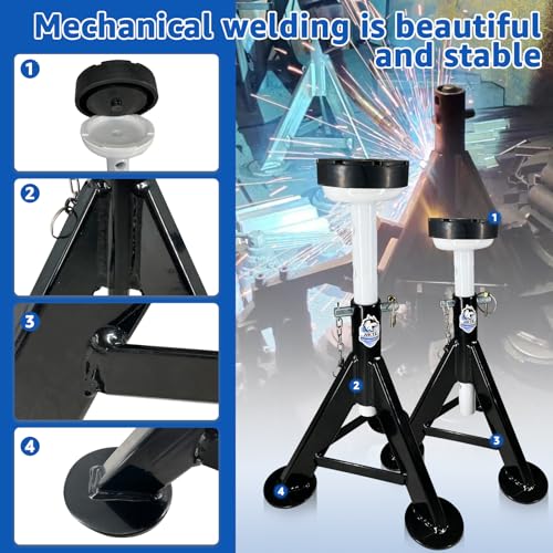 HKTE 4 Ton Jack Stands for Cars (JACK STANDS 8000LB)