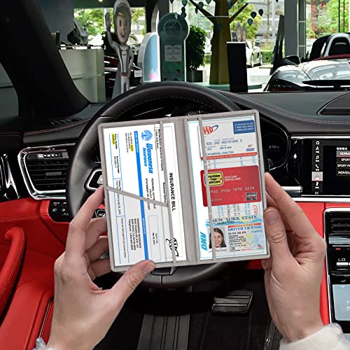 Car Registration & Insurance Card Holder (Grey)