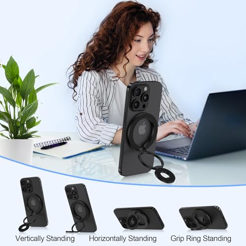 Magnetic Phone Ring Holder for Samsung Galaxy S26 Ultra S25 FE S24 Ultra (black)