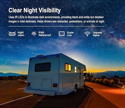 Digital Wireless Backup Camera System Kit for RV (grey / 7'' 2 CAM)