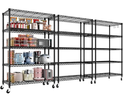 36"W x 16"D x 79"H Wire Shelving with Wheels (36"W x 16"D x 79"H)