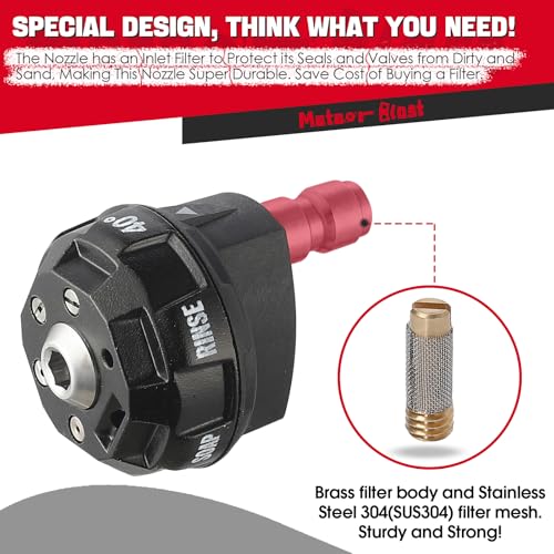 MeteorBlast 6 in 1 Quick Change over Adjustable Pressure Washer Nozzle Tips (Orifice 2.0)
