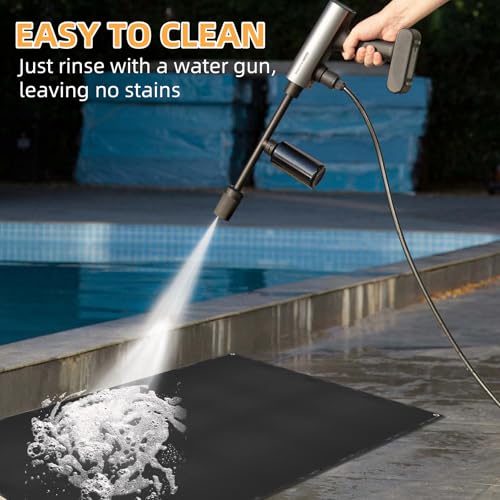 Under Grill Mat for Outdoor Grilling (Rectangular/Black / 48"L x 32"W)