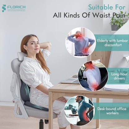 Seat Cushion & Lumbar Support Pillow (Deepgray / 2Pcs)